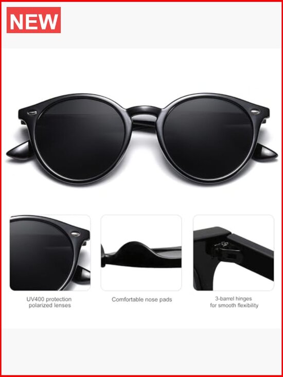 Retro Round Polarized Sunglasses Classic Vintage Sunnies main image 7
